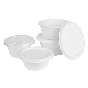 Recyclable PET-deksels Fiesta voor kommen van 400/500 ml - Set van 50 - Gastronoble