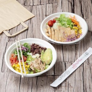 Recyclable PET deksels Fiesta voor Poke Bowls 682 en 909 ml - Set van 50 - Gastronoble