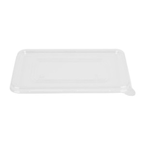 Recyclable PET Fiesta Lids for Bagasse Trays - Pack of 100 - Gastronoble