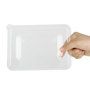 Recyclable PET Fiesta Lids for Bagasse Trays - Pack of 100 - Gastronoble