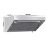Hotte Snack 700 Led Sans Moteur Dynasteel - Länge 1400 mm, Inox AISI304