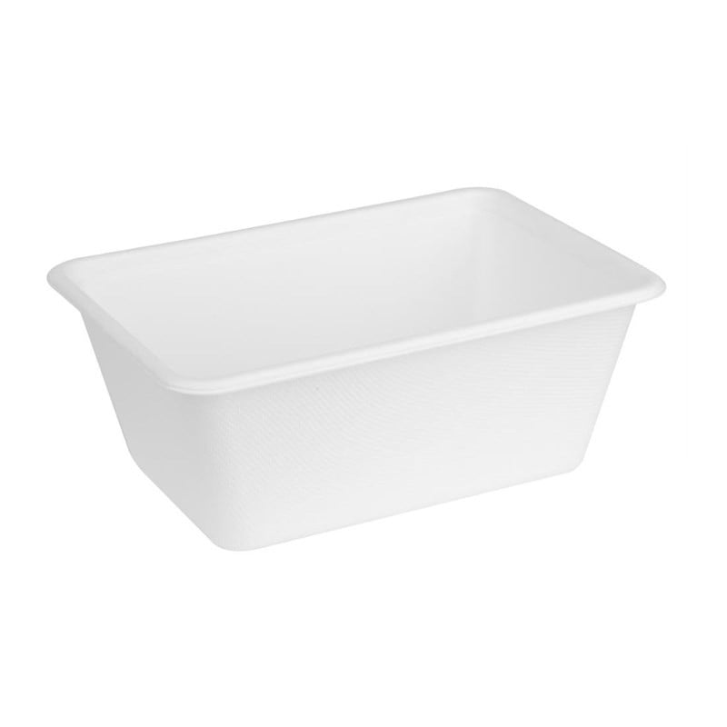 Kompostierbare Bagasse-Lebensmittelbehälter 1000ml - Packung mit 100 - Fiesta Green