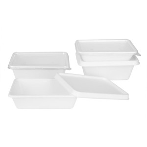 Kompostierbare Bagasse-Lebensmittelbehälter 1000ml - Packung mit 100 - Fiesta Green