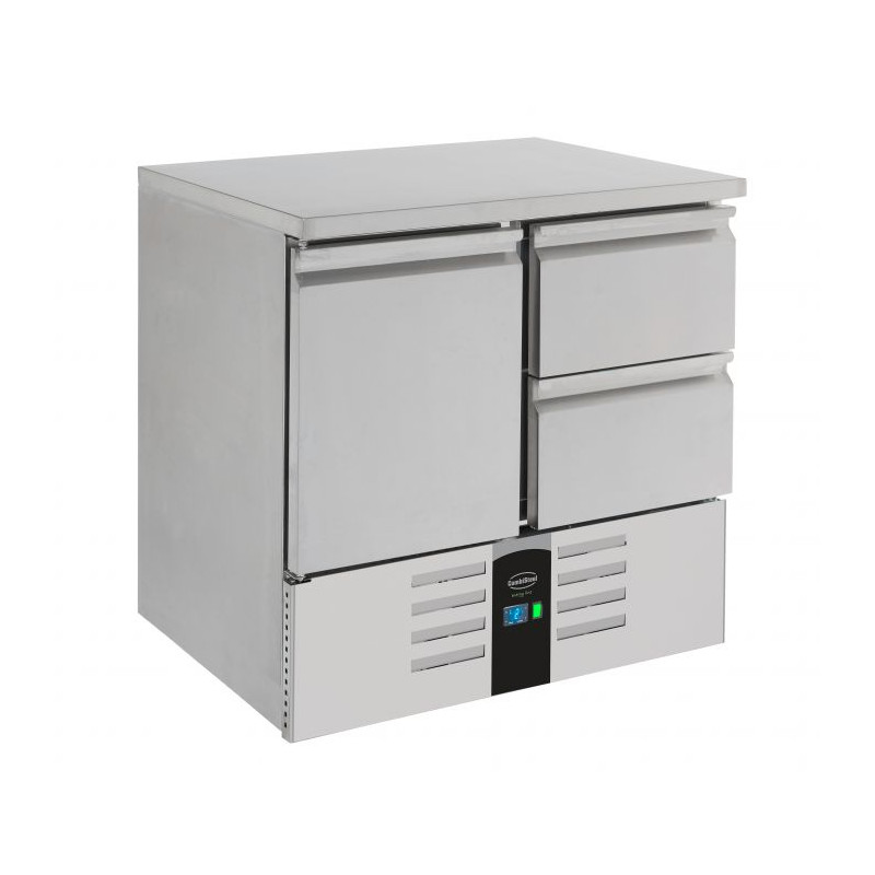 Positieve Koelwerkbank met 1 Deur en 2 Laden - 257 L - CombiSteel