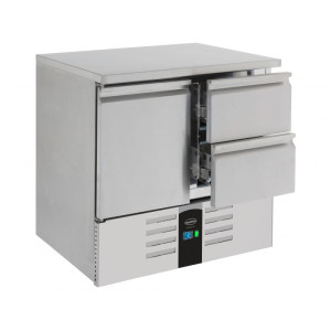 Positieve Koelwerkbank met 1 Deur en 2 Laden - 257 L - CombiSteel