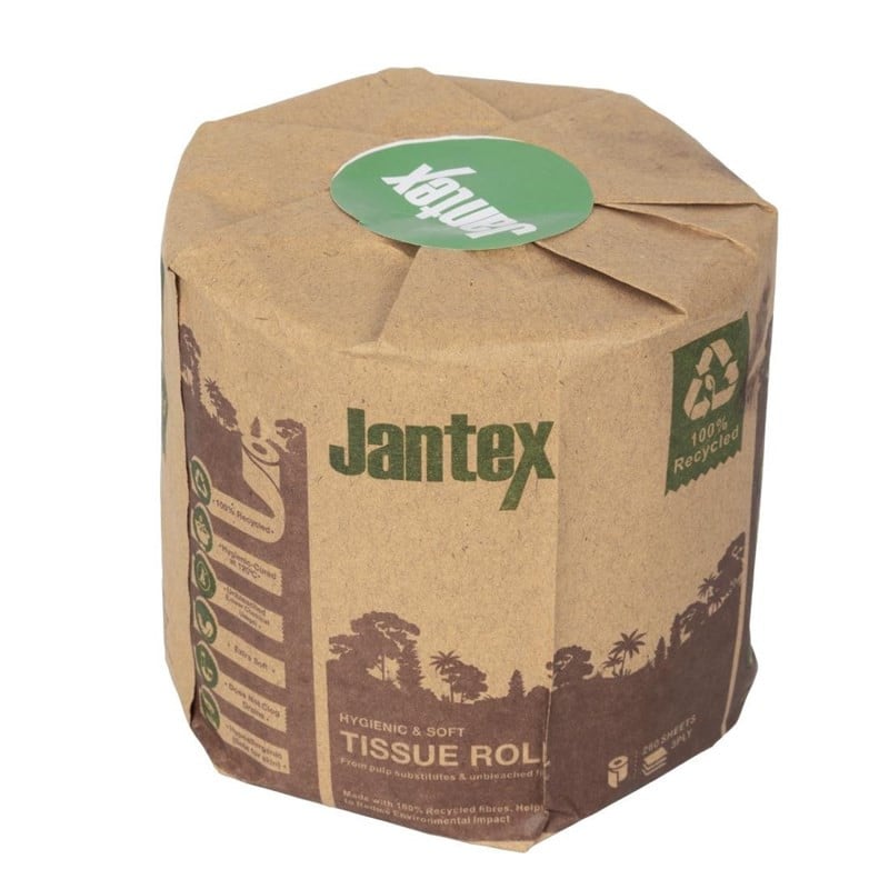 Recyceltes Toilettenpapier 3-lagig 260 Blätter - Packung mit 36 - Jantex