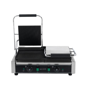 Grill Panini Dubbel - Geribbelde Platen - Dynasteel