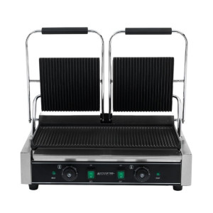 Grill Panini Dubbel - Geribbelde Platen - Dynasteel
