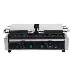 Grill Panini Dubbel - Geribbelde Platen - Dynasteel