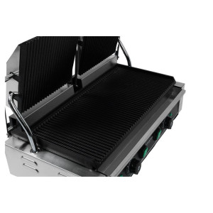 Grill Panini Dubbel - Geribbelde Platen - Dynasteel