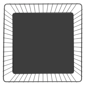 Vierkante metalen presenteermand zwart - 280x280x100 mm
