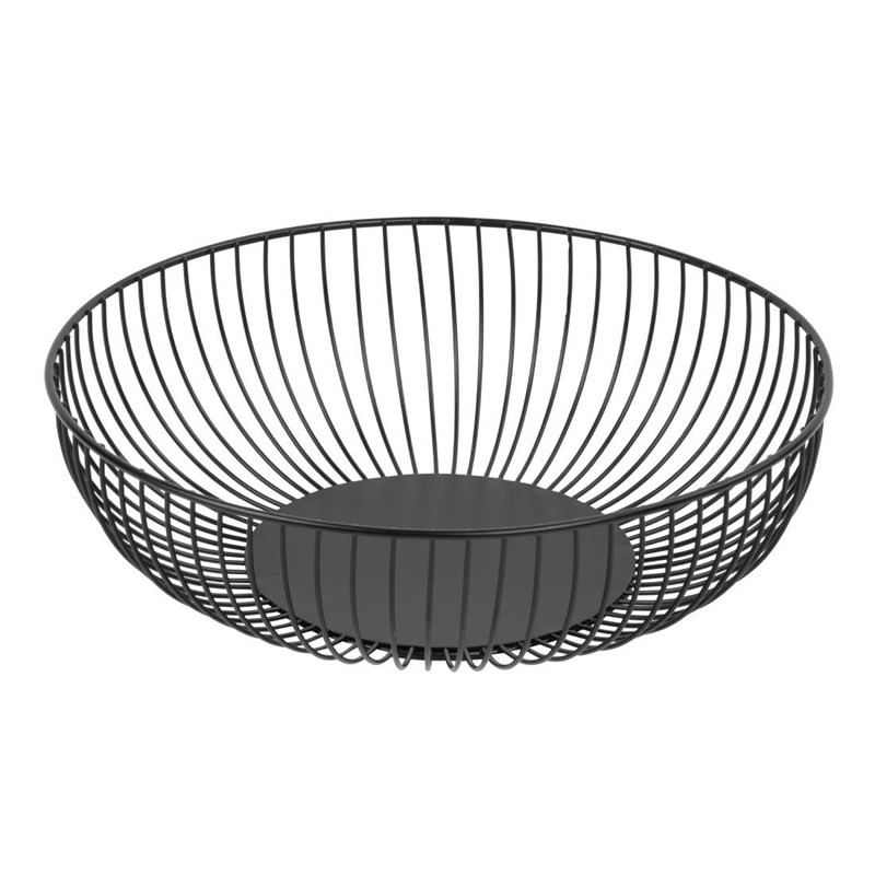 Runder Präsentationskorb aus schwarzem Metall Ø 285 mm - Olympia