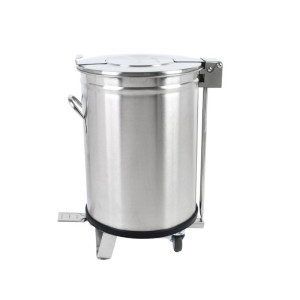 Edelstahl-Mülleimer mit Pedal - 100 L - Dynasteel