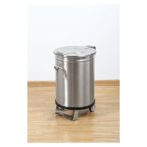 Edelstahl-Mülleimer mit Pedal - 100 L - Dynasteel