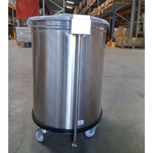 Edelstahl-Mülleimer mit Pedal - 100 L - Dynasteel
