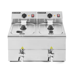 Professional Premium Deep Fryer 2 x 8 L with Drain - Dynasteel