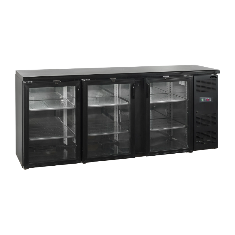 Achterbar Koelkast 3 Glazen Deuren - 442 L | TEFCOLD CBC310G Achterbar Koelkast 3 Glazen Deuren - 442 L | TEFCOLD CBC310G