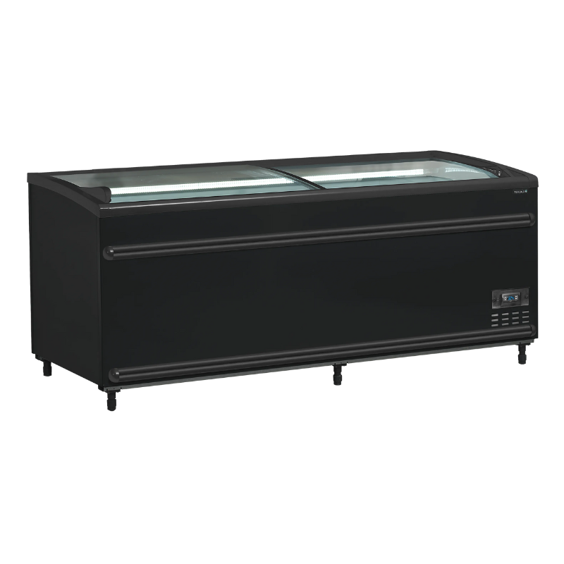 Koelkast Vriezer Gebogen Glazen Deksel - Zwart - 500 L - TEFCOLD Koelkast Vriezer Gebogen Glazen Deksel - Zwart - 500 L - TEFCOLD