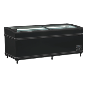 Koelkast Vriezer Gebogen Glazen Deksel - Zwart - 500 L - TEFCOLD