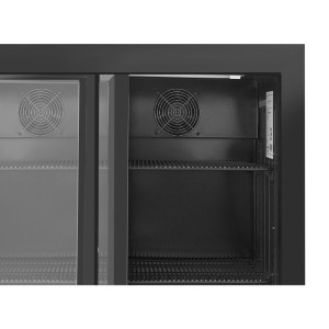 Rückkühlschrank 212 L 2 Schiebetüren Schwarz