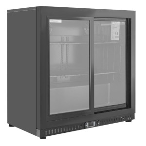 Rückkühlschrank 212 L 2 Schiebetüren Schwarz