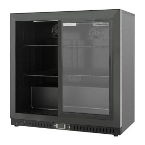 Rückbuffet Kühlschrank 2 Glastüren - Schwarzes Innenleben Dynasteel