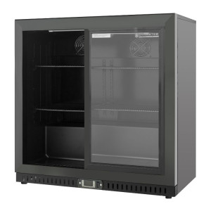 Refrigerated Back Bar 212 L 2 Sliding Doors Black