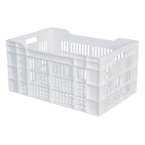 Caisse 600 X 400 Ajouree 60L Blanc - Gilac