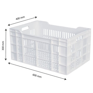 Krat 600 X 400 Geperforeerd 60L Wit - Gilac