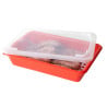 Bac Flat 3L Haccp Red + Lid + Grid - Gilac
