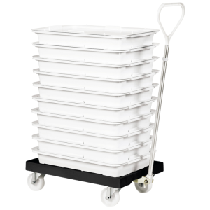 Roldrager 4 Zwenkwielen - Stalen Behuizing - Zwart