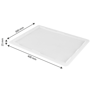 Deckel für Halbbehälter für Teiglinge - 400 x 300 mm - Weiß