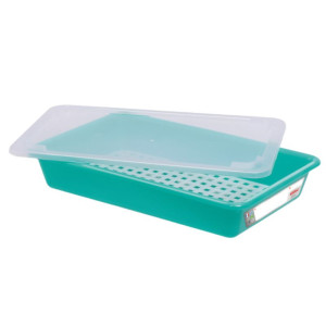 Bac Plat HACCP avec Couvercle et Grille - 5 L - Vert - Gilac