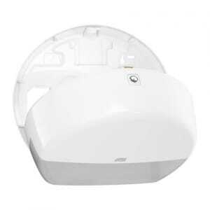 Mini Jumbo White Tork Elevation Toilet Paper Dispenser - High Capacity