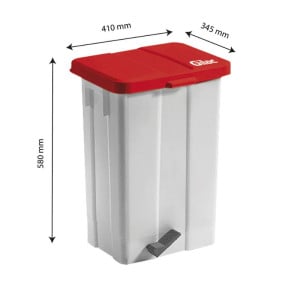 Pedaalemmer met Rood Deksel - 50 L - Gilac