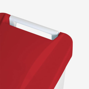 Pedaalemmer Met Rood Deksel en Wielen - 80 L - Gilac