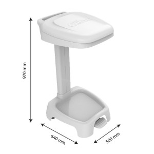 Unterstützung für Müllsack mit weißem Deckel - 120 L - Gilac