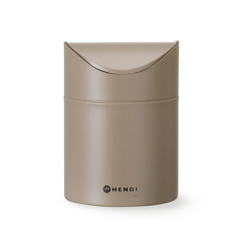 Tafelafvalbak met Scharnierend Deksel - Beige - HENDI