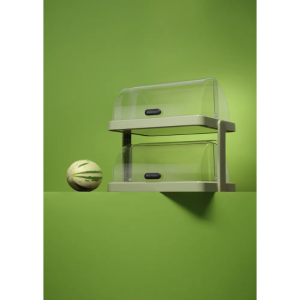 Vitrine Buffet met Schuifdeksel UNIQ - 2 Plateaus - Groen - HENDI