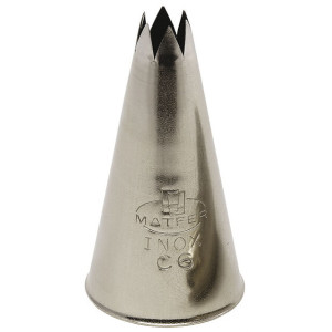 Stainless Steel Fluted Nozzle - D7 Teeth - ⌀ 11 mm - Set of 2 - Matfer