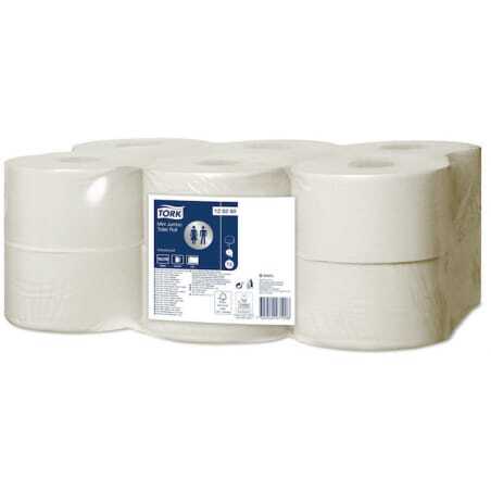 Toiletpapier mini jumbo advanced wit - Set van 12 van Tork, economisch en efficiënt.