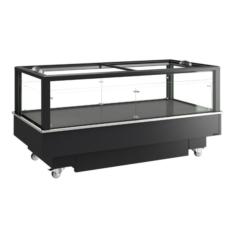 Koelkast Vriezer Glazen Deksel Zwart - 427 L - TEFCOLD