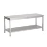 RVS Tafel met Plank - L 2000 x D 600 mm - CombiSteel