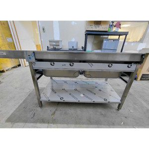 Spoelbak 2 Compartimenten met Vaatwasser Doorgang en Afdruiprek Rechts - 2000 x 700 mm