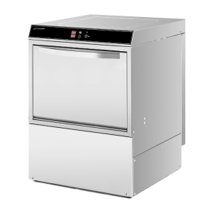 Professioneller Geschirrspüler mit Klarspüler- und Reinigungsmitteldosierer und Ablaufpumpe - 50 x 50 cm - Dynasteel