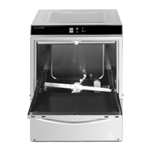 Professioneller Geschirrspüler mit Klarspüler- und Reinigungsmitteldosierer und Ablaufpumpe - 50 x 50 cm - Dynasteel