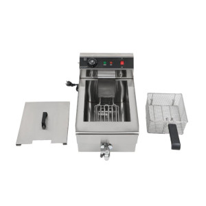 Professionelle Fritteuse 13L mit Edelstahlablauf - Dynasteel