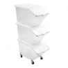 Set van 3 Ingrediëntenbakken 30L + Deksel + 4 Wielen