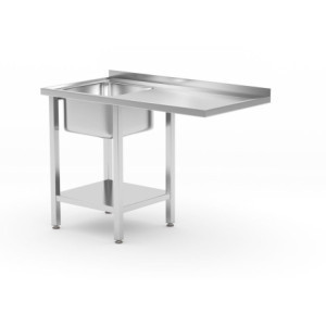 Laadtafel voor Vaatwasser met Spoelbak Rechts en Plank - HENDI