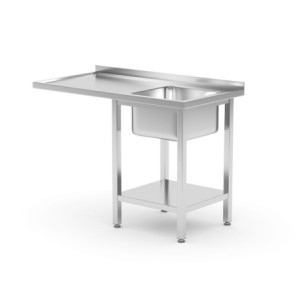 Laadtafel voor Vaatwasser met Spoelbak Rechts en Plank - HENDI
